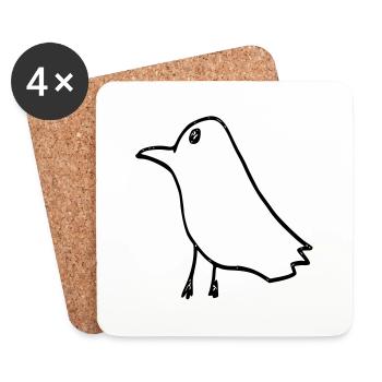 corbeau - Dessous de verre (lot de 4) - blanc - Devant