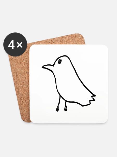 raven - Coasters (set of 4) - white