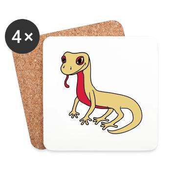 eidechse echse gecko schlange reptil blindschleich - Untersetzer (4er-Set) - Weiß - Vorne
