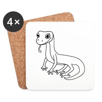 gecko eidechse echse schlange reptil blindschleich - Untersetzer (4er-Set) - Weiß - Vorne
