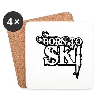 born to ski 22 - Untersetzer (4er-Set) - Weiß - Vorne