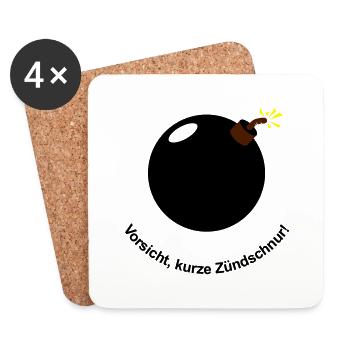 Vorsicht - kurze Zündschnur! - Untersetzer (4er-Set) - Weiß - Vorne