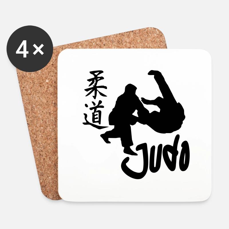 judo - Untersetzer (4er-Set) - Weiß