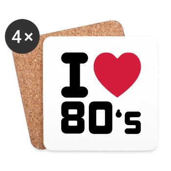i_love_80s___f2 - Untersetzer (4er-Set) - Weiß - Vorne