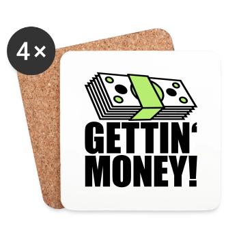 buendel geldscheine dollar gettin money zeichen ge - Untersetzer (4er-Set) - Weiß - Vorne