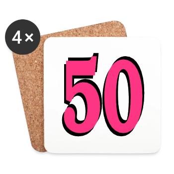 50th Birthday - Coasters (set of 4) - white - Front