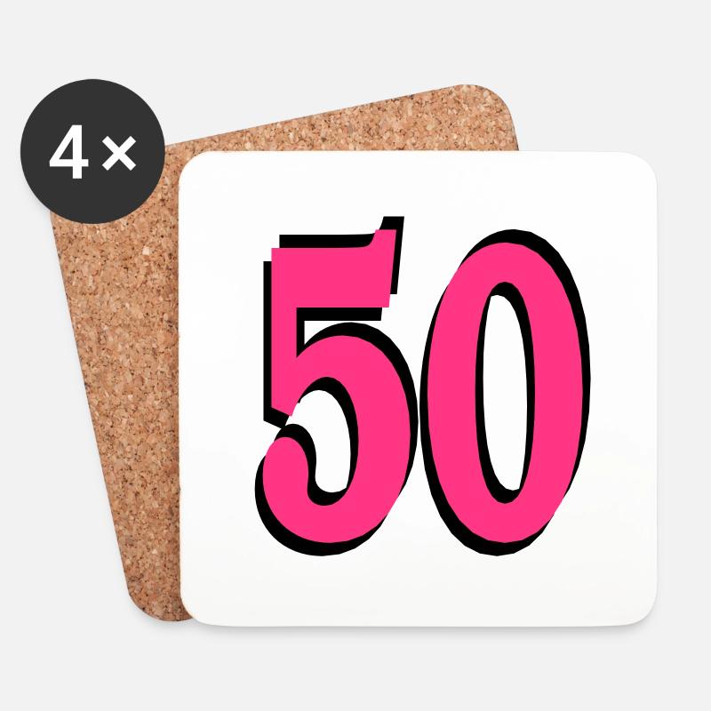 50 . Geburtstag - Untersetzer (4er-Set) - Weiß