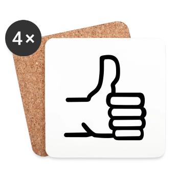 Thumbs up - Coasters (set of 4) - white - Front