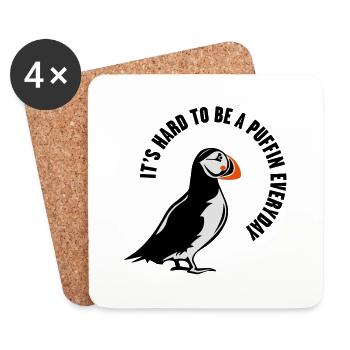 MACAREUX - Dessous de verre (lot de 4) - blanc - Devant