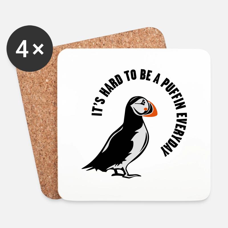PUFFIN - Untersetzer (4er-Set) - Weiß