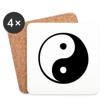 Ying Yang - Coasters (set of 4) - white - Front