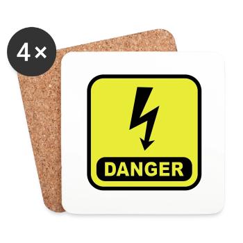 Danger foudre - Dessous de verre (lot de 4) - blanc - Devant
