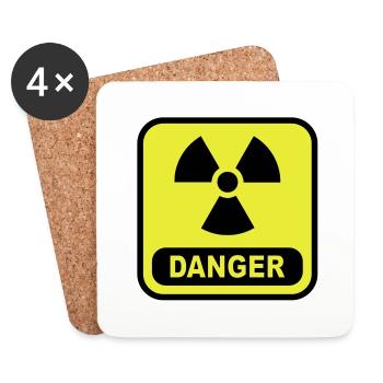 Danger Atom - Untersetzer (4er-Set) - Weiß - Vorne