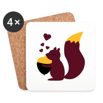 squirell love nuts - Untersetzer (4er-Set) - Weiß - Vorne