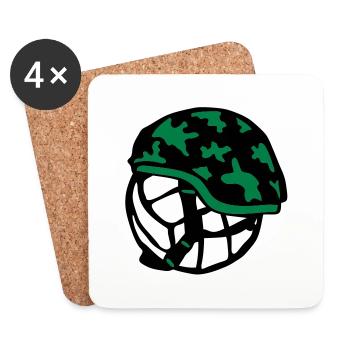 Volleyball Wasserball Ball militärischen Helm - Untersetzer (4er-Set) - Weiß - Vorne