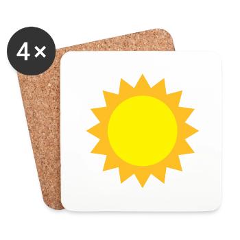 Sonne - Untersetzer (4er-Set) - Weiß - Vorne
