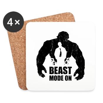 Mode bête activé - Gym Muscle Hulk Monster Print - Dessous de verre (lot de 4) - blanc - Devant