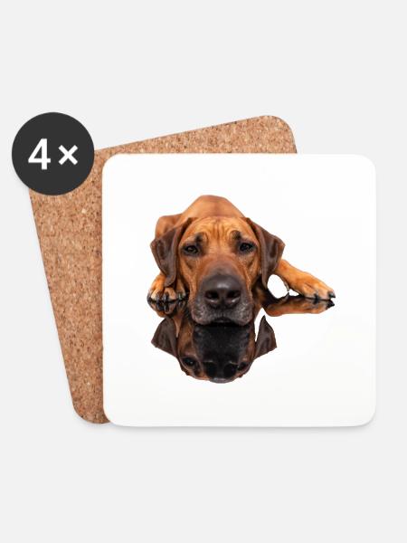 Rhodesian Ridgeback Foto - Spiegelbild - Untersetzer (4er-Set) - Weiß