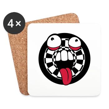 play darts club arrow target crazy g - Coasters (set of 4) - white - Front