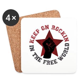 Keep on rockin 'in the free world - Coasters (set of 4) - white - Front