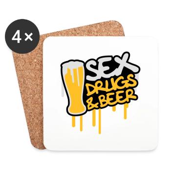 Sex Drugs And Beer - Untersetzer (4er-Set) - Weiß - Vorne