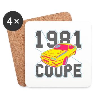 Sportcoupe 1981 Vintage-Look - Untersetzer (4er-Set) - Weiß - Vorne