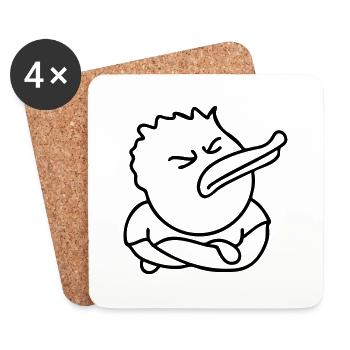 Offended Duck - Untersetzer (4er-Set) - Weiß - Vorne