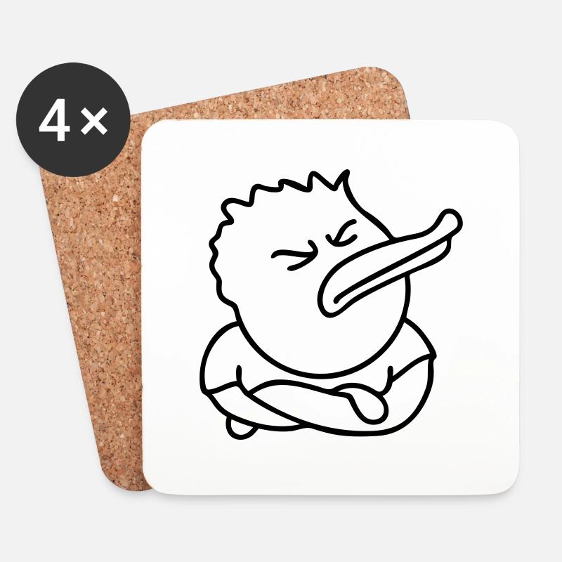 Offended Duck - Untersetzer (4er-Set) - Weiß