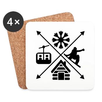 Snowboard - Coasters (set of 4) - white - Front