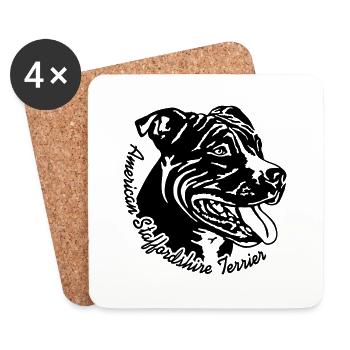 521 Staffordshire Terrier - Coasters (set of 4) - white - Front