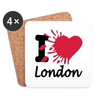 J'aime Londres - Dessous de verre (lot de 4) - blanc - Devant