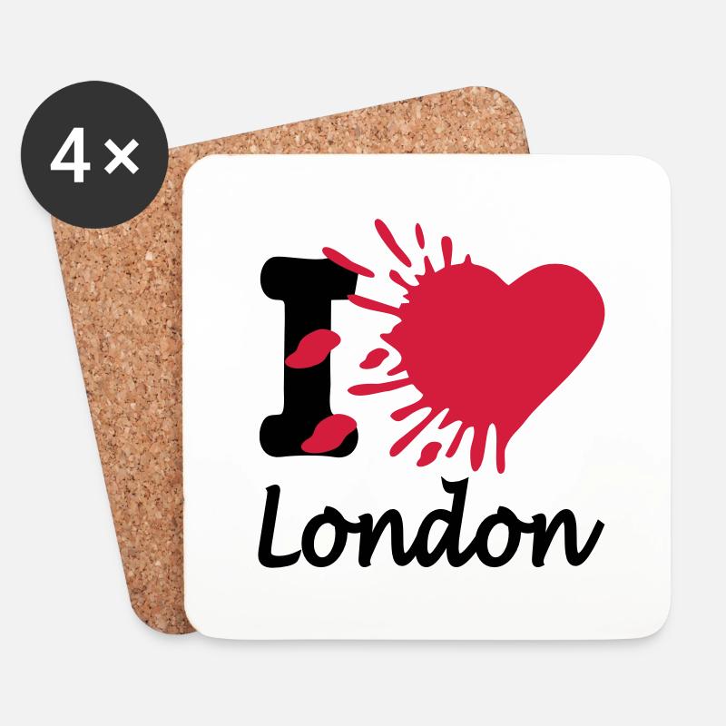 i love london - Untersetzer (4er-Set) - Weiß