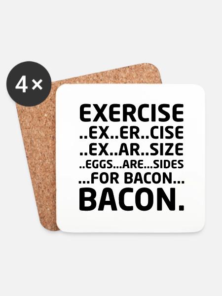 Bacon Logical Deduction - Untersetzer (4er-Set) - Weiß