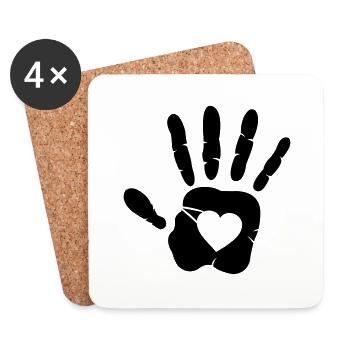 hand_heart - Coasters (set of 4) - white - Front