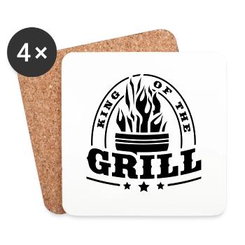 king_of_the_grill_g1 - Coasters (set of 4) - white - Front