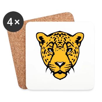 guepard animal sauvage 18 - Dessous de verre (lot de 4) - blanc - Devant