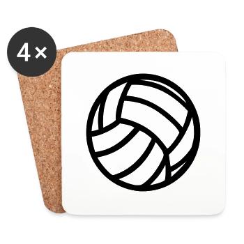 Volley-ball - Dessous de verre (lot de 4) - blanc - Devant