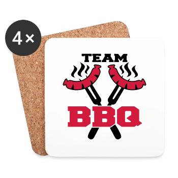Team BBQ Logo - Dessous de verre (lot de 4) - blanc - Devant