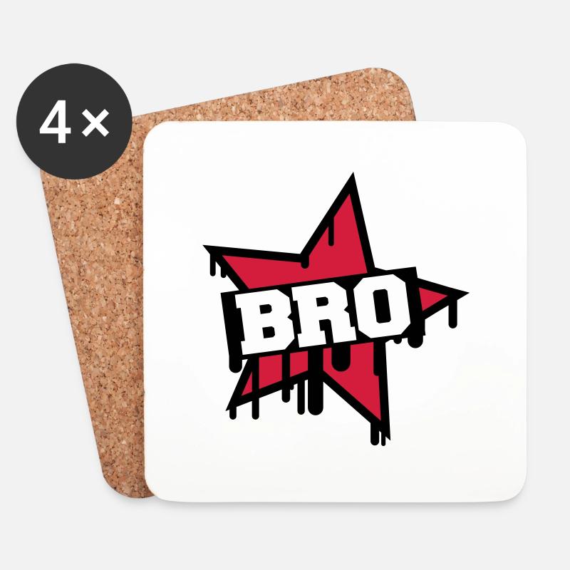 Bro Star - Untersetzer (4er-Set) - Weiß