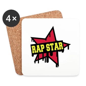 Rap Star - Untersetzer (4er-Set) - Weiß - Vorne