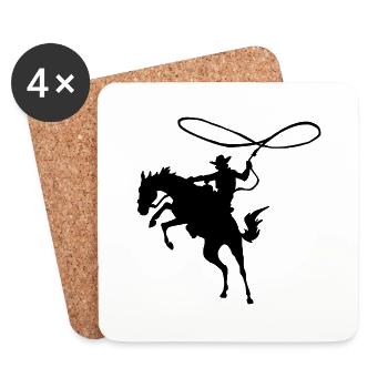 Cowboy - Untersetzer (4er-Set) - Weiß - Vorne