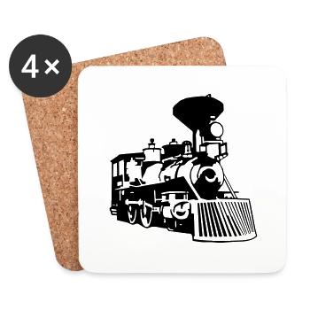 locomotive - Dessous de verre (lot de 4) - blanc - Devant