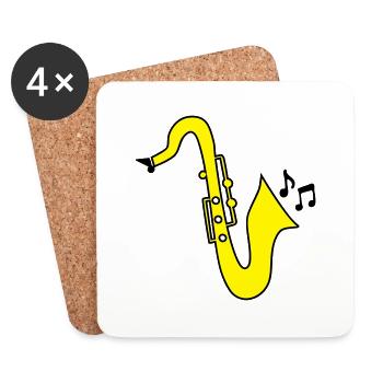 saxophones - Dessous de verre (lot de 4) - blanc - Devant