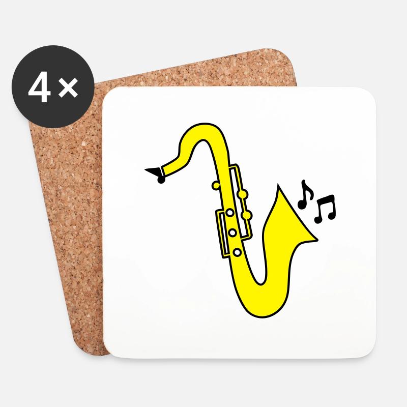 Saxophon - Untersetzer (4er-Set) - Weiß