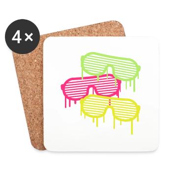 Graffiti Party Glasses - Untersetzer (4er-Set) - Weiß - Vorne