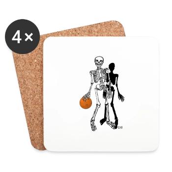 skeleton basketball - Coasters (set of 4) - white - Front