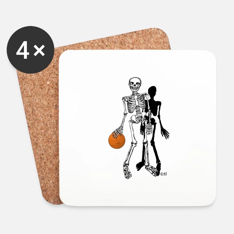skelett basketball - Untersetzer (4er-Set) - Weiß