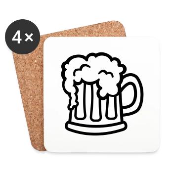 Bière - Dessous de verre (lot de 4) - blanc - Devant