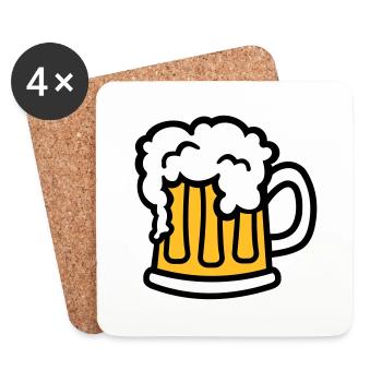 Bière - Dessous de verre (lot de 4) - blanc - Devant