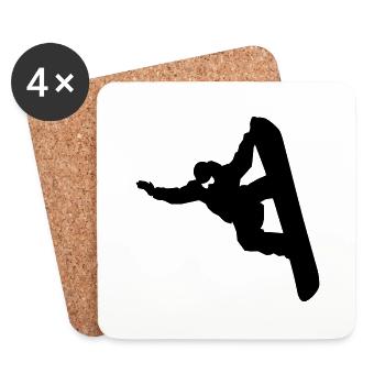 Snowboarding - Untersetzer (4er-Set) - Weiß - Vorne